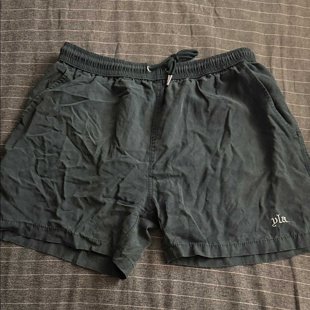 YoungLA Men's Forest Green Elastic Drawstring Athletic Shorts
